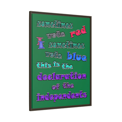 declaration of the independents - framed canvas art (dark green)
