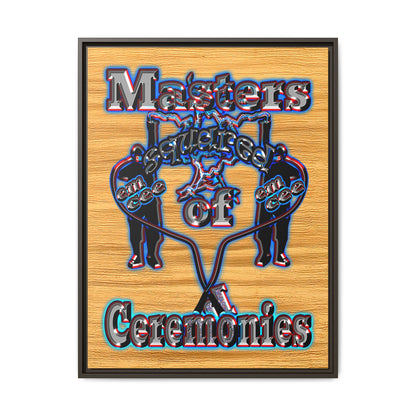 em cee squared - framed canvas art (butterscotch wood finish)