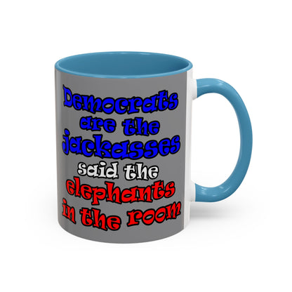 donkeys and elephants - Accent Mug (grey)