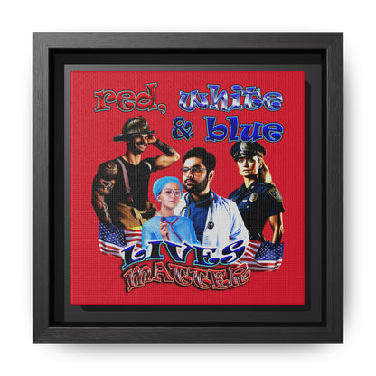 rw&b lives matter - framed canvas art (dark red)