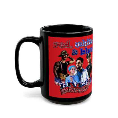 rw&b lives matter - Black Mug (red)