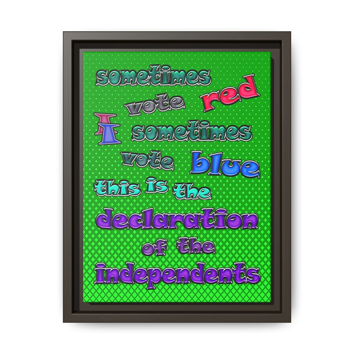 declaration of the independents - framed canvas art (logo green)