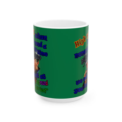 high noon - White Mug (dark green)