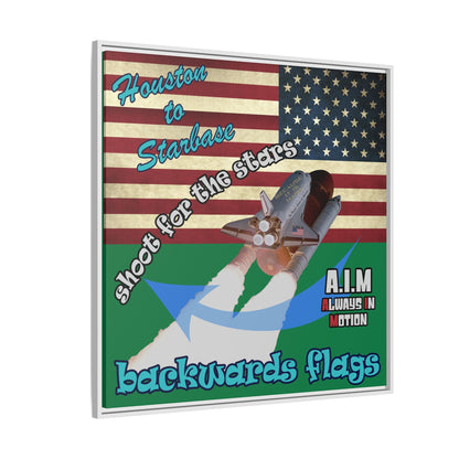 shoot for the stars - framed canvas art (dark green)