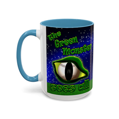 green monster - Accent Mug ('snoops' background)
