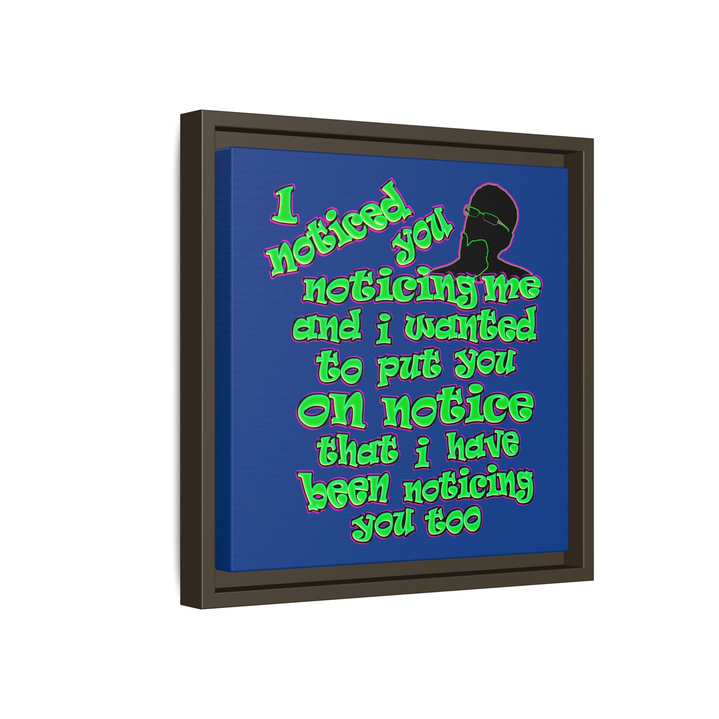 noticed you noticing - framed canvas art (dark blue)