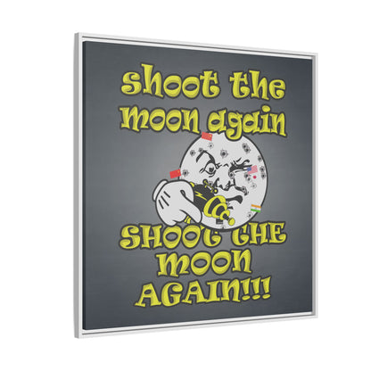 shoot the moon again - framed canvas art (grey-light grey)