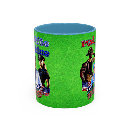 rw&b lives matter - Accent Mug (green turf)