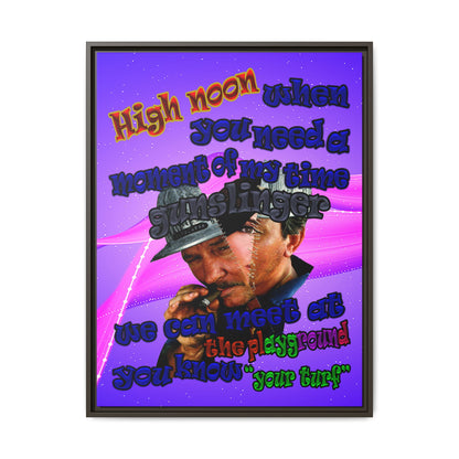 high noon - framed canvas art (purple-pink wave)