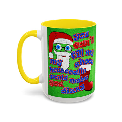 santa's shoes - Accent Mug (green turf)