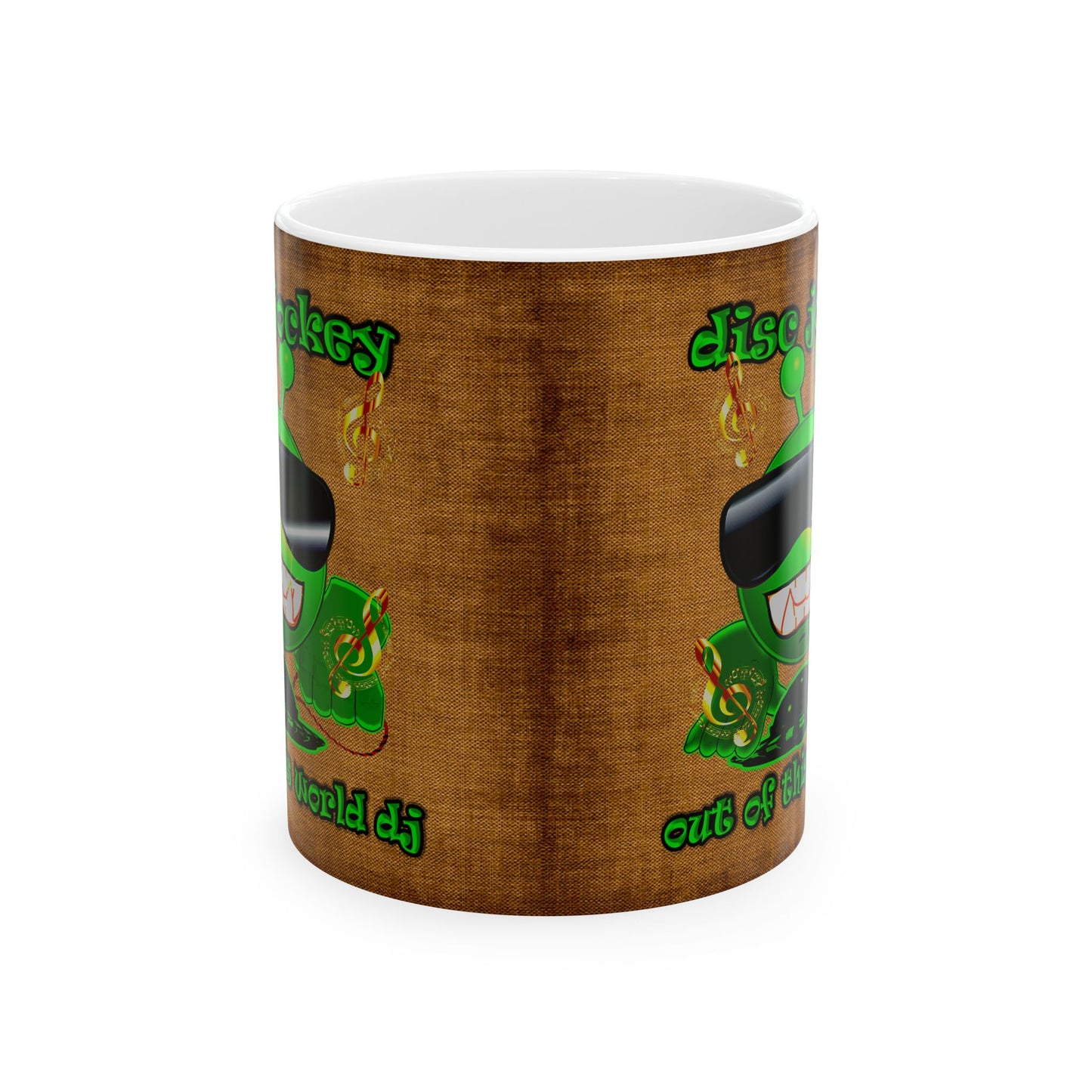 disc jockey - White Mug (brown papyrus)