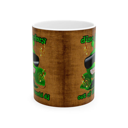 disc jockey - White Mug (brown papyrus)