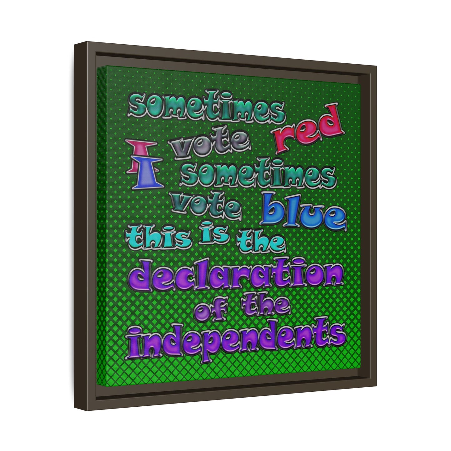 declaration of the independents - framed canvas art (logo green)