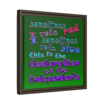 declaration of the independents - framed canvas art (logo green)