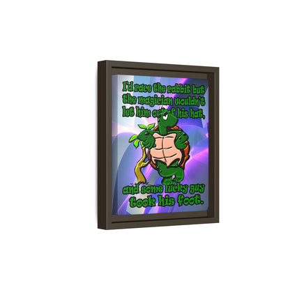 turtle race - framed canvas art (grey-pink wave)