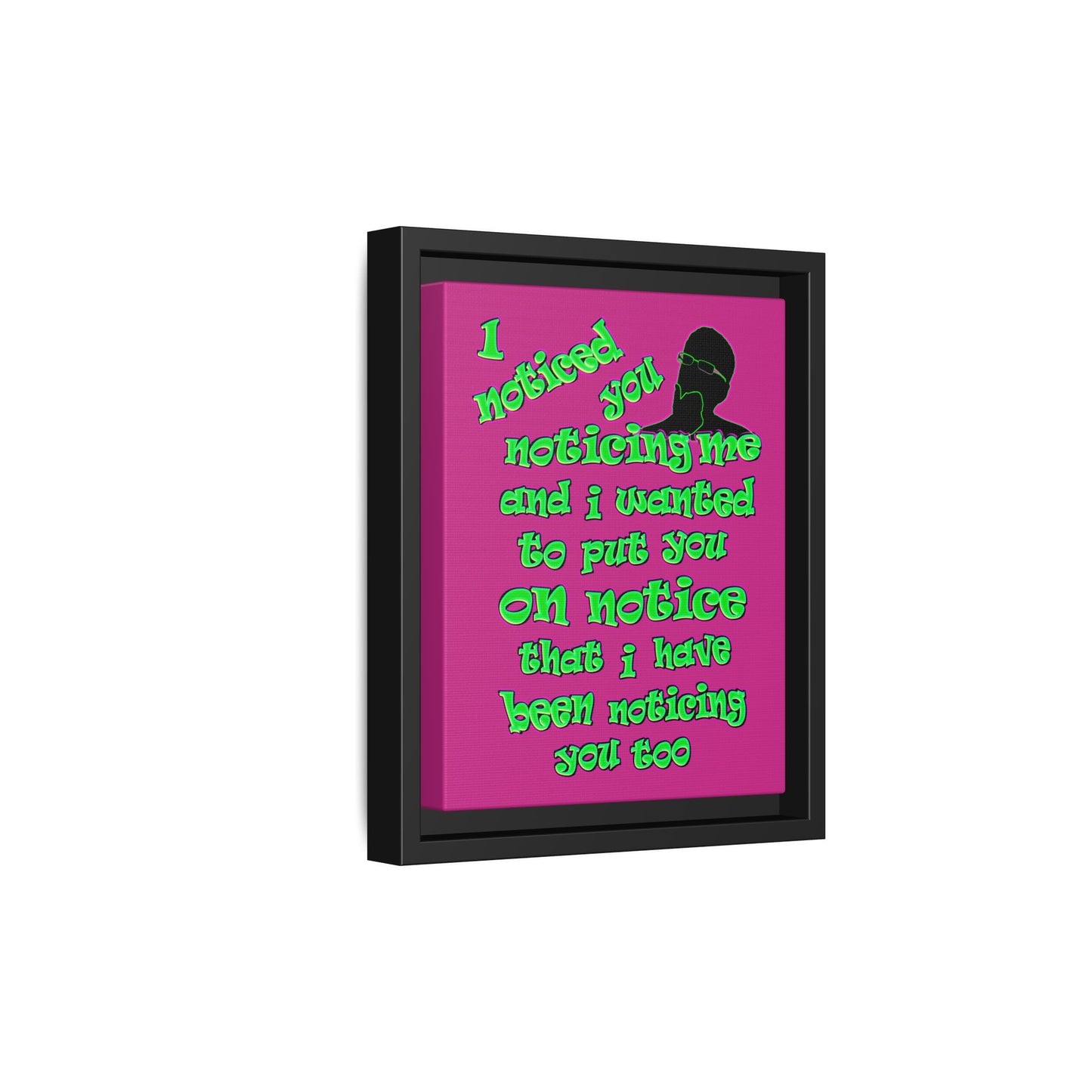 noticed you noticing - framed canvas art (pink)