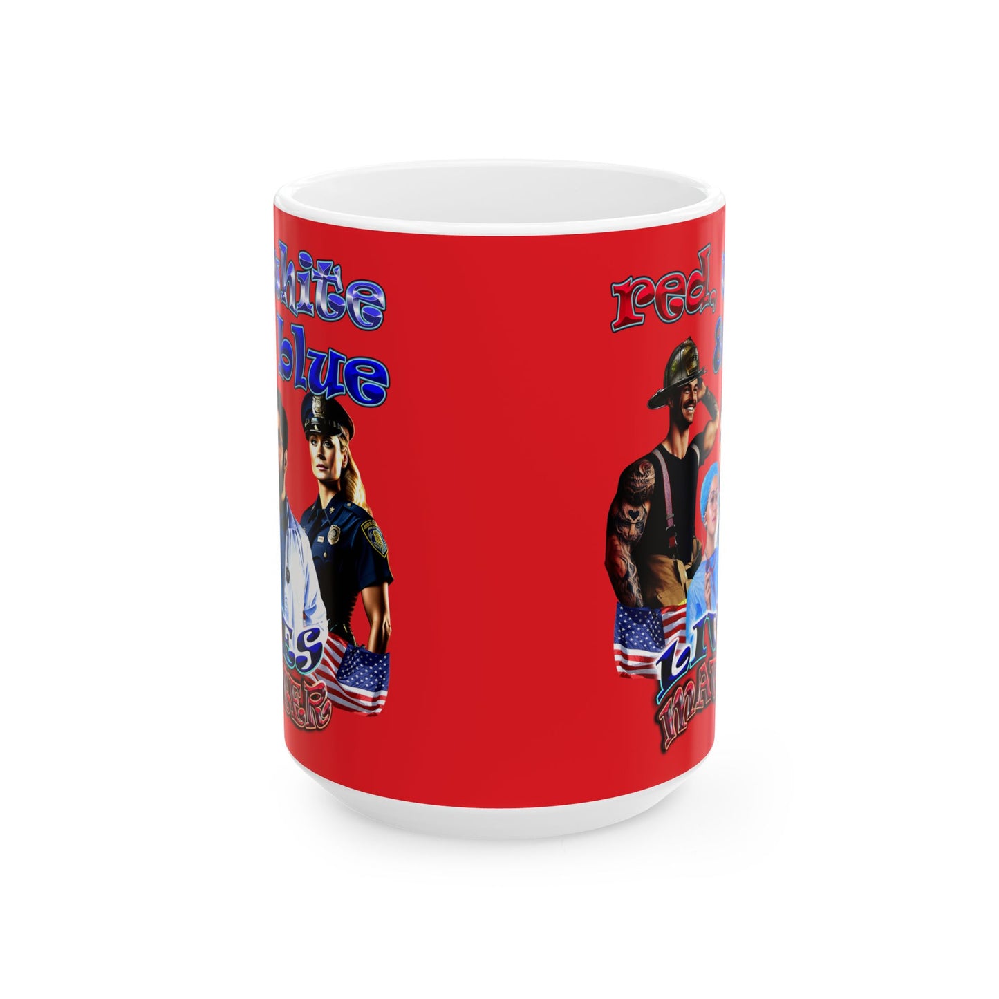 rw&b lives matter - White Mug (red)