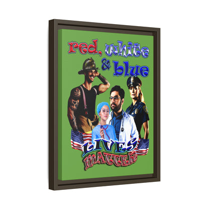 rw&b lives matter - framed canvas art (green)