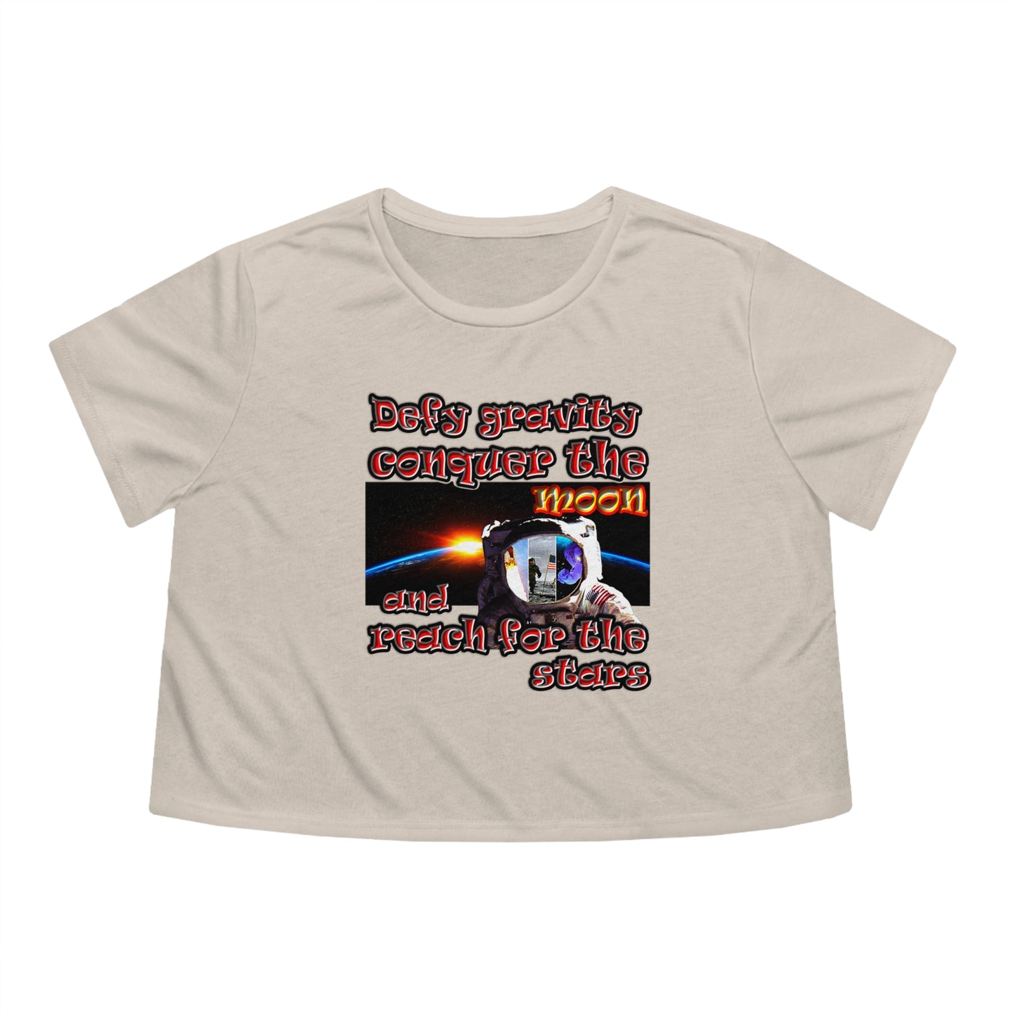 defy conquer reach - Women's Flowy Cropped Tee