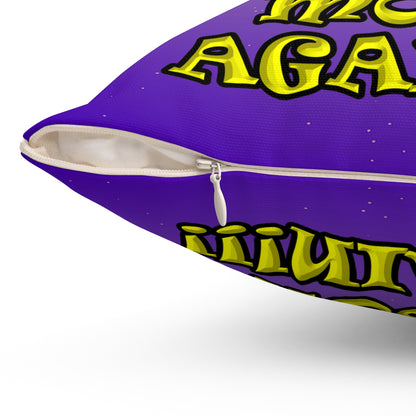 shoot the moon again - Spun Polyester Square Pillow - (purple-pink wave)