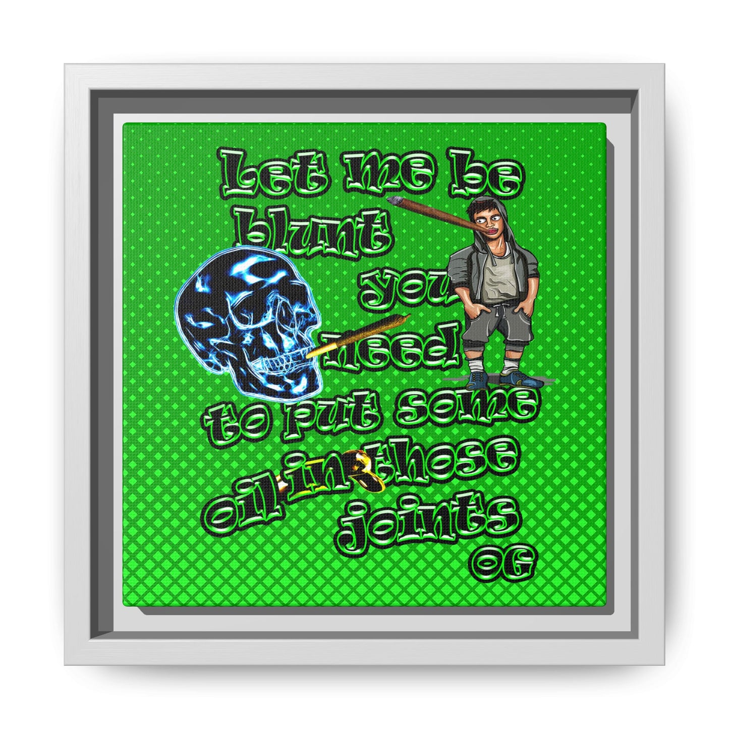 og - framed canvas art (logo green)
