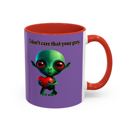 I don't care that your grey - Accent Mug (light purple)