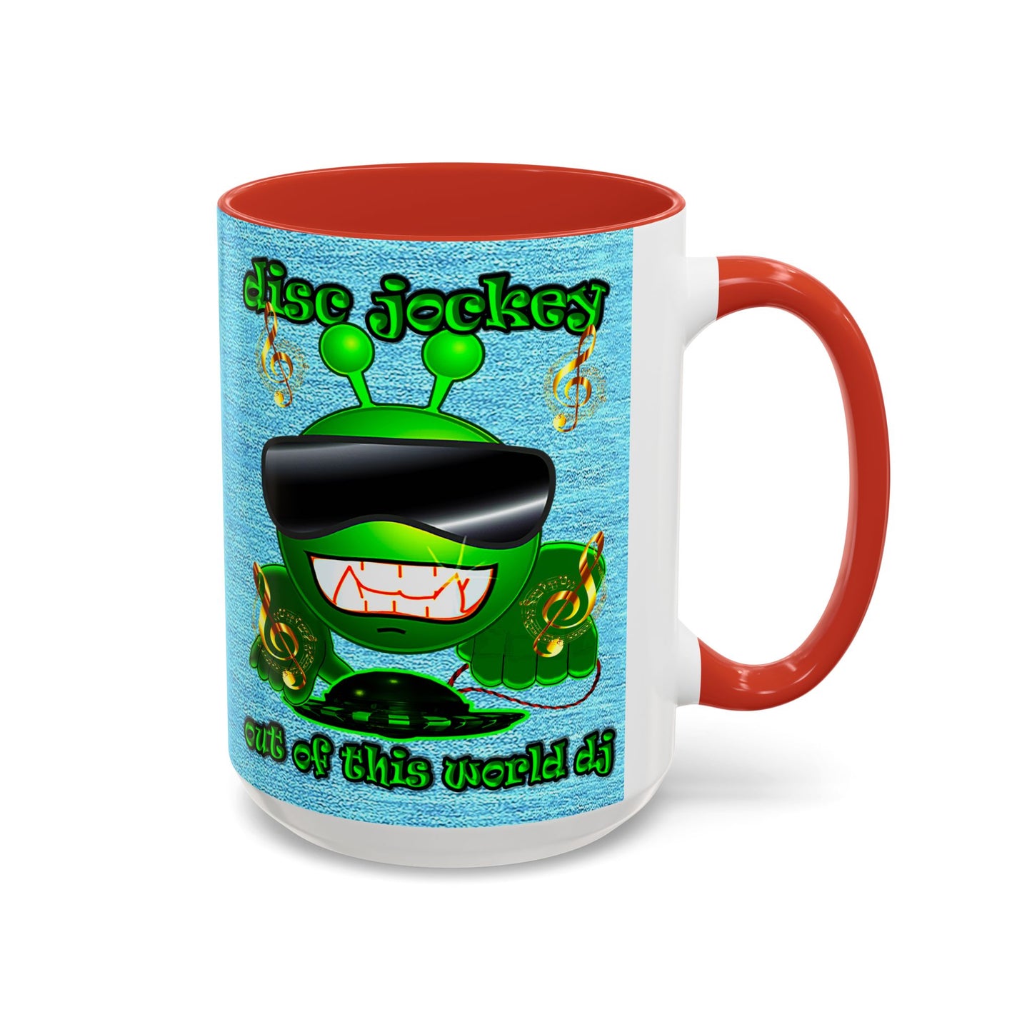 disc jockey - Accent Mug (faded dark blue)