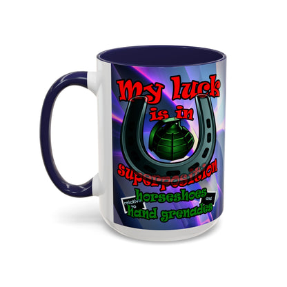my luck - Accent Mug (grey-pink wave)