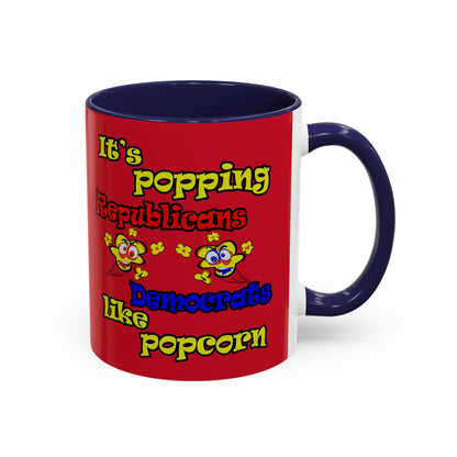 popping like popcorn - Accent Mug (dark red)
