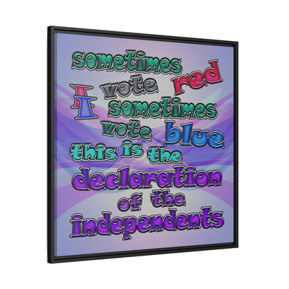 declaration of the independents - framed canvas art (light blue-pink wave)