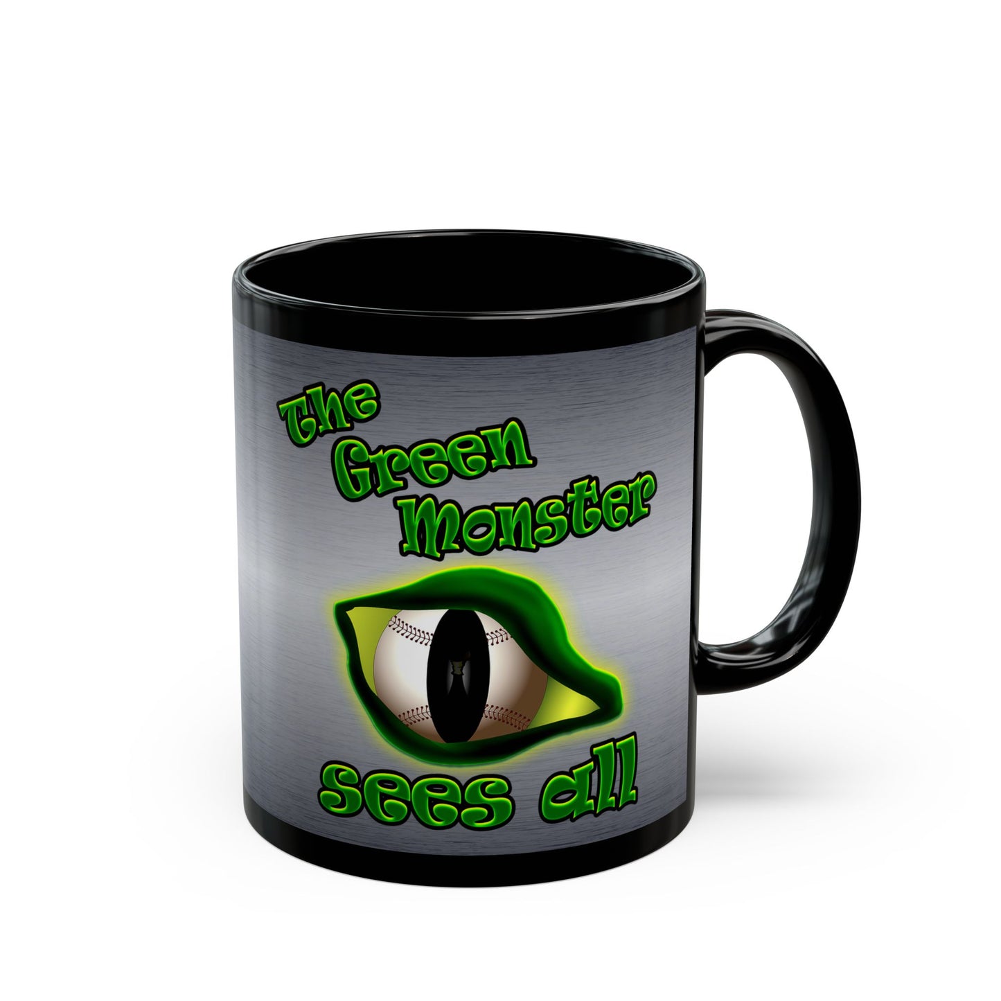 green monster - Black Mug (brushed nickel)