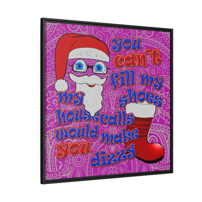 santa's shoes - framed canvas art (pink swirl)