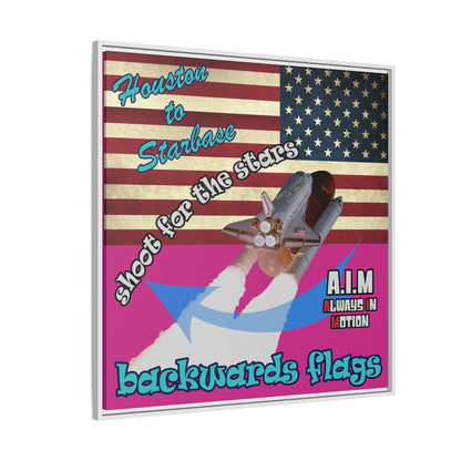 shoot for the stars - framed canvas art (pink)