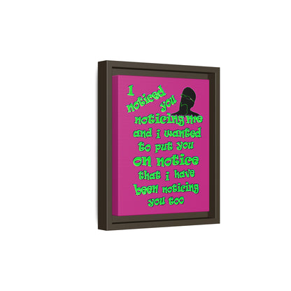 noticed you noticing - framed canvas art (pink)