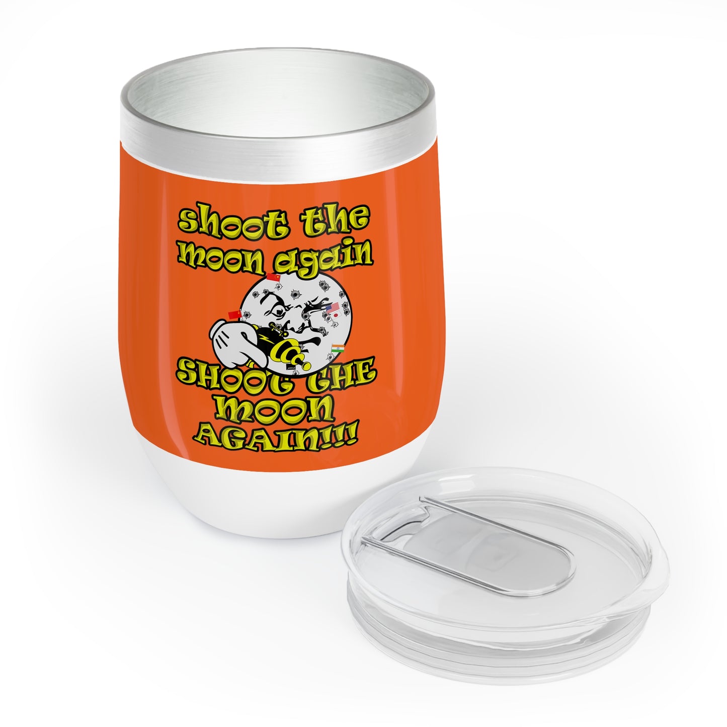 shoot the moon again - Chill Wine Tumbler (orange)