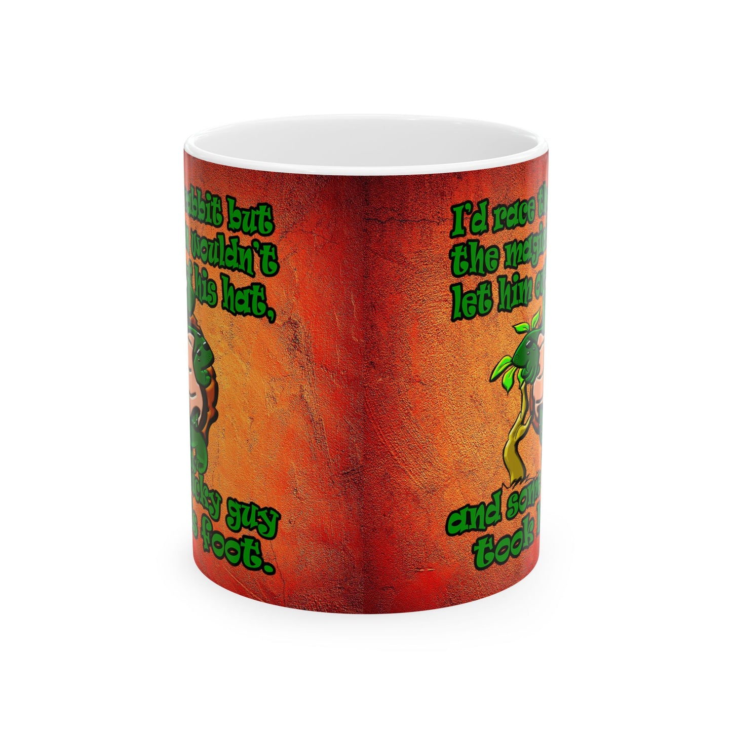 turtle race - White Mug (burnt orange)