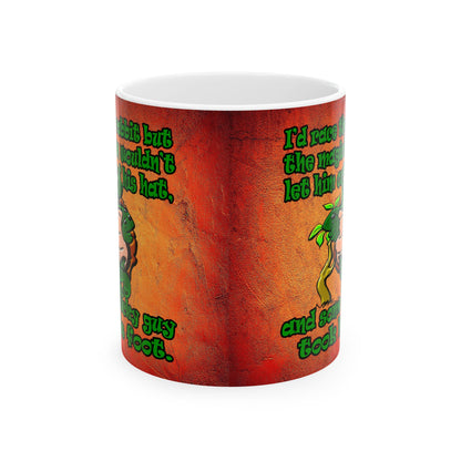 turtle race - White Mug (burnt orange)