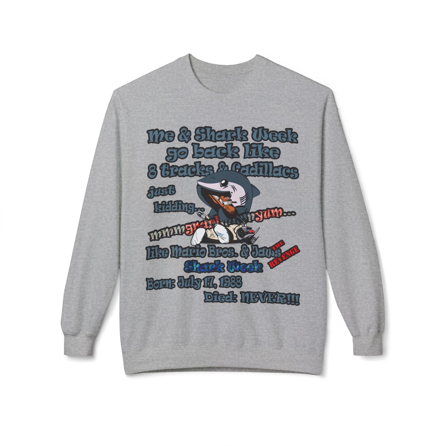 shark week - Unisex Midweight Softstyle Fleece Crewneck Sweatshirt