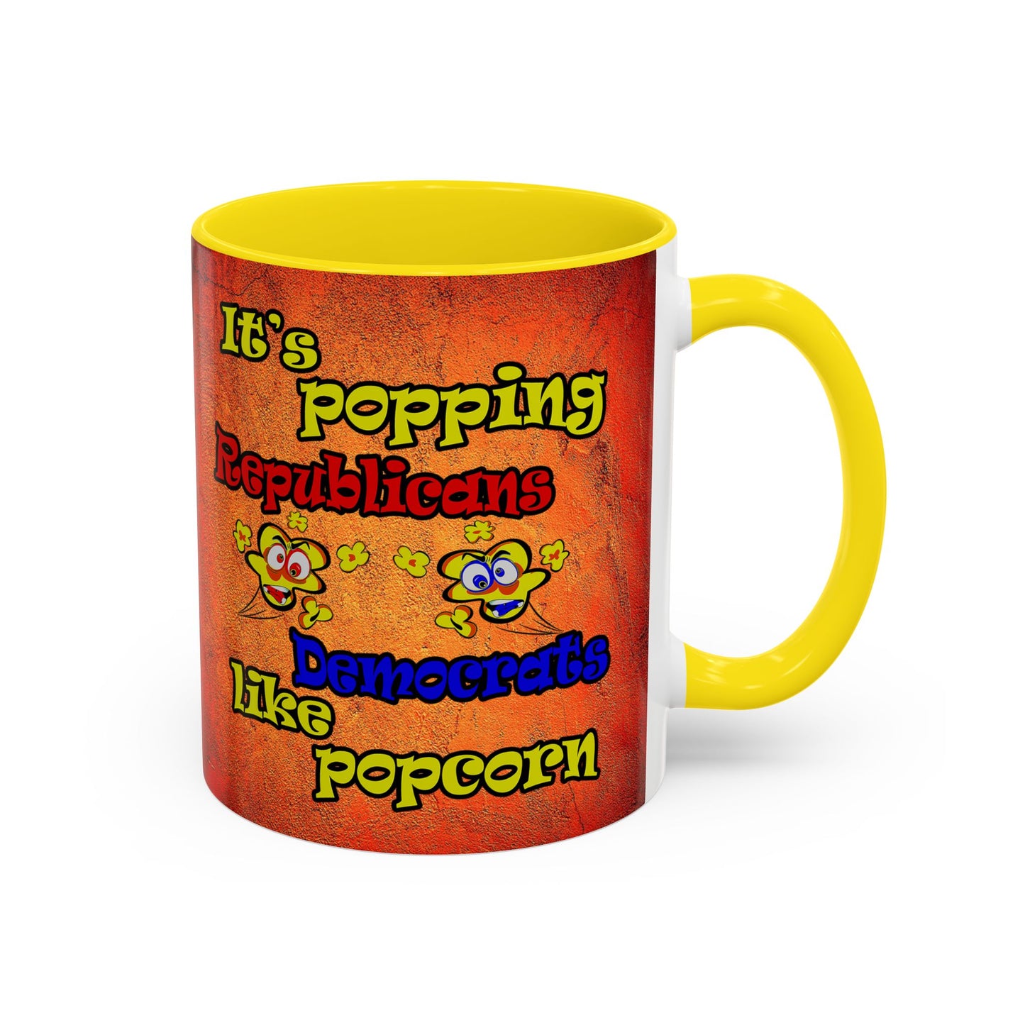 popping like popcorn - Accent Mug (burnt orange)
