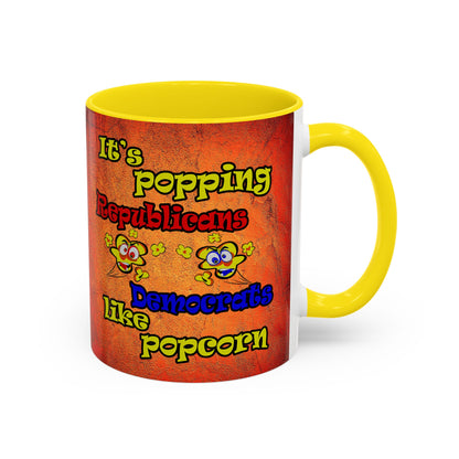 popping like popcorn - Accent Mug (burnt orange)