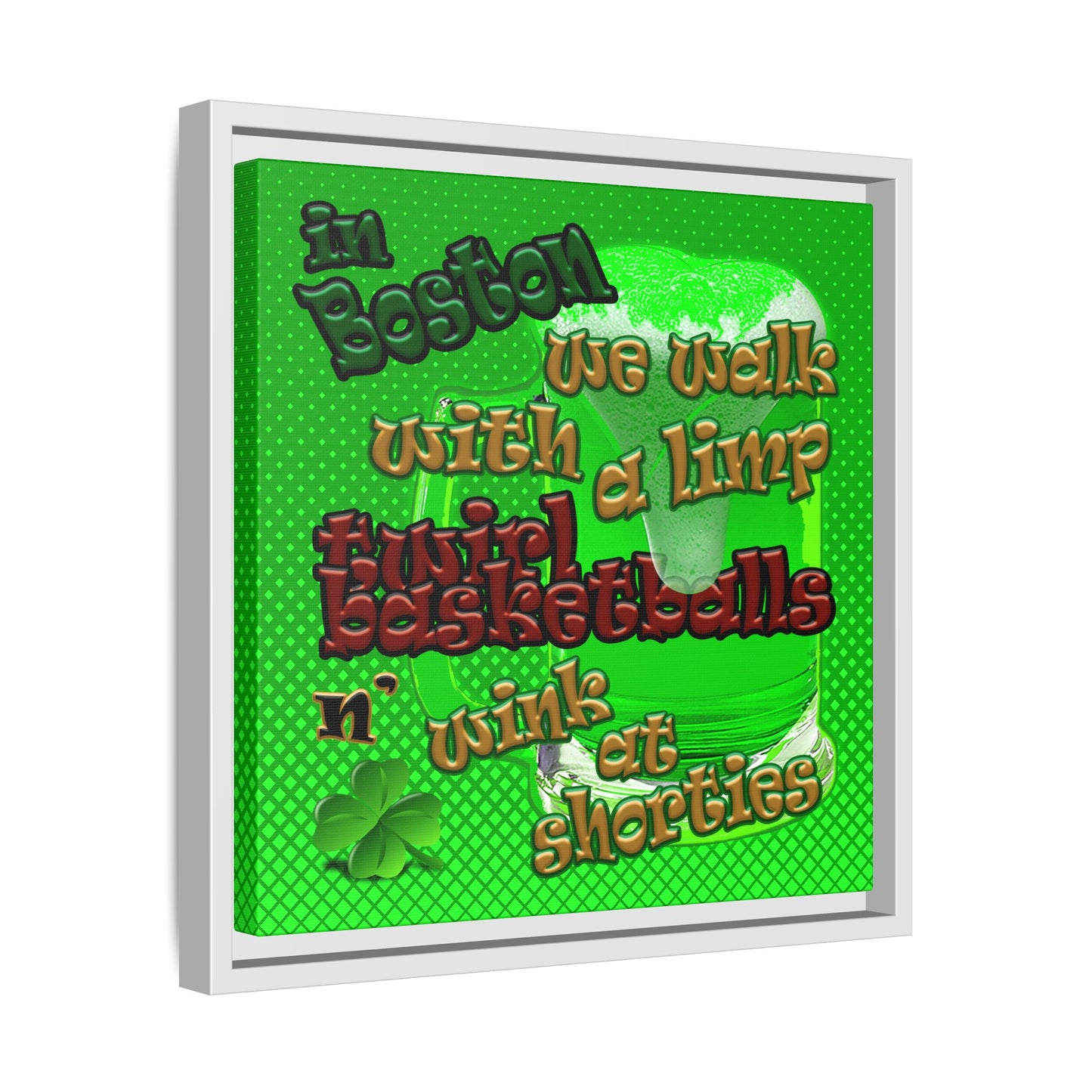 celtics logo - framed canvas art (logo green)
