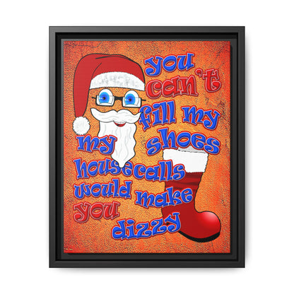 santa's shoes - framed canvas art (burnt orange)