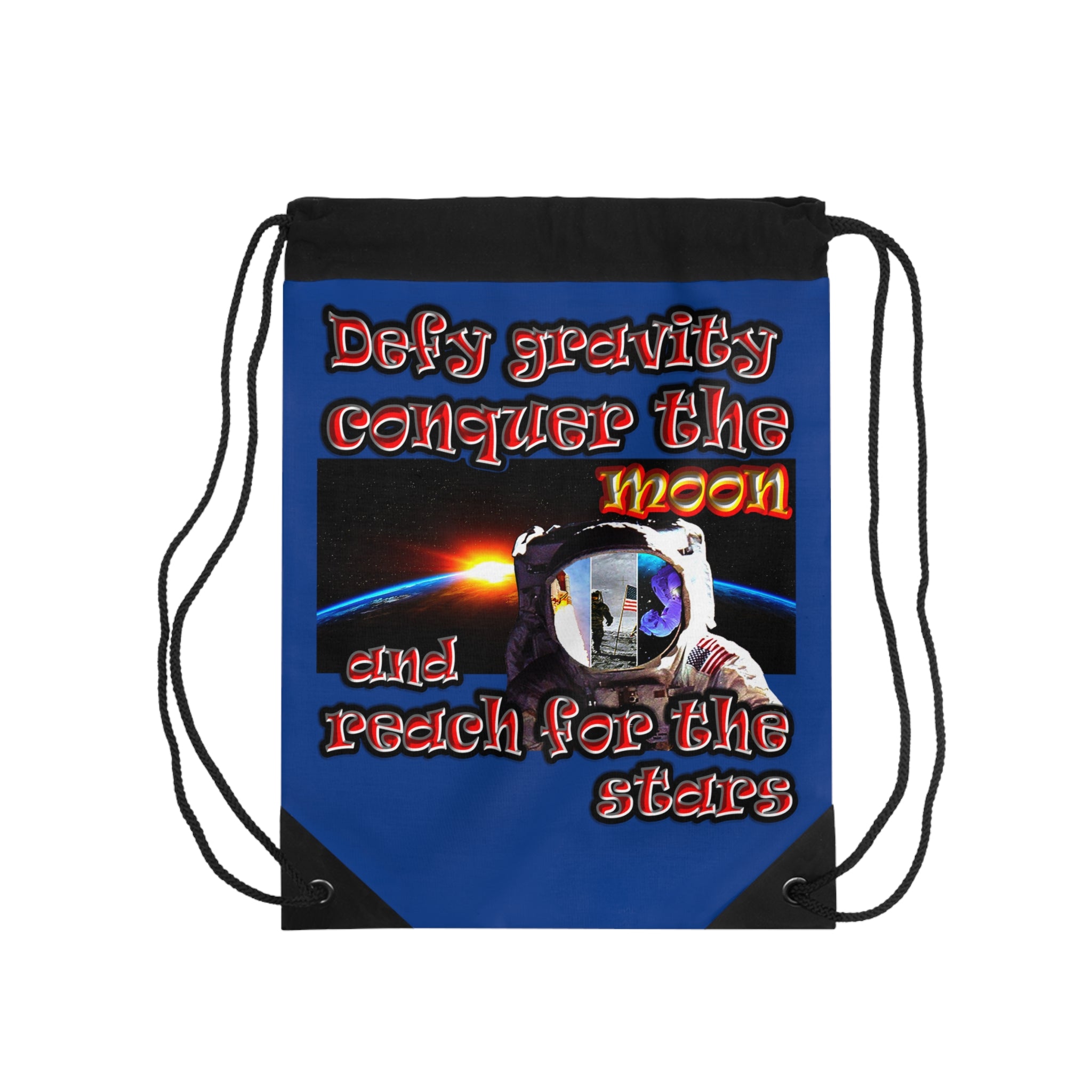 defy conquer reach - Drawstring Bag (dark blue)