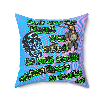 og - Faux Suede Square Pillow - (light blue-purple wave)