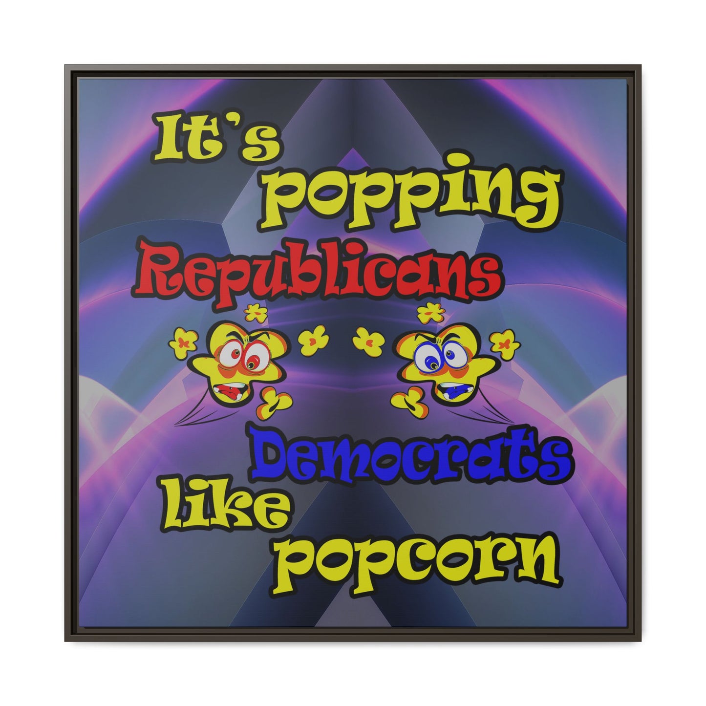 popping like popcorn - framed canvas art (grey-pink wave)