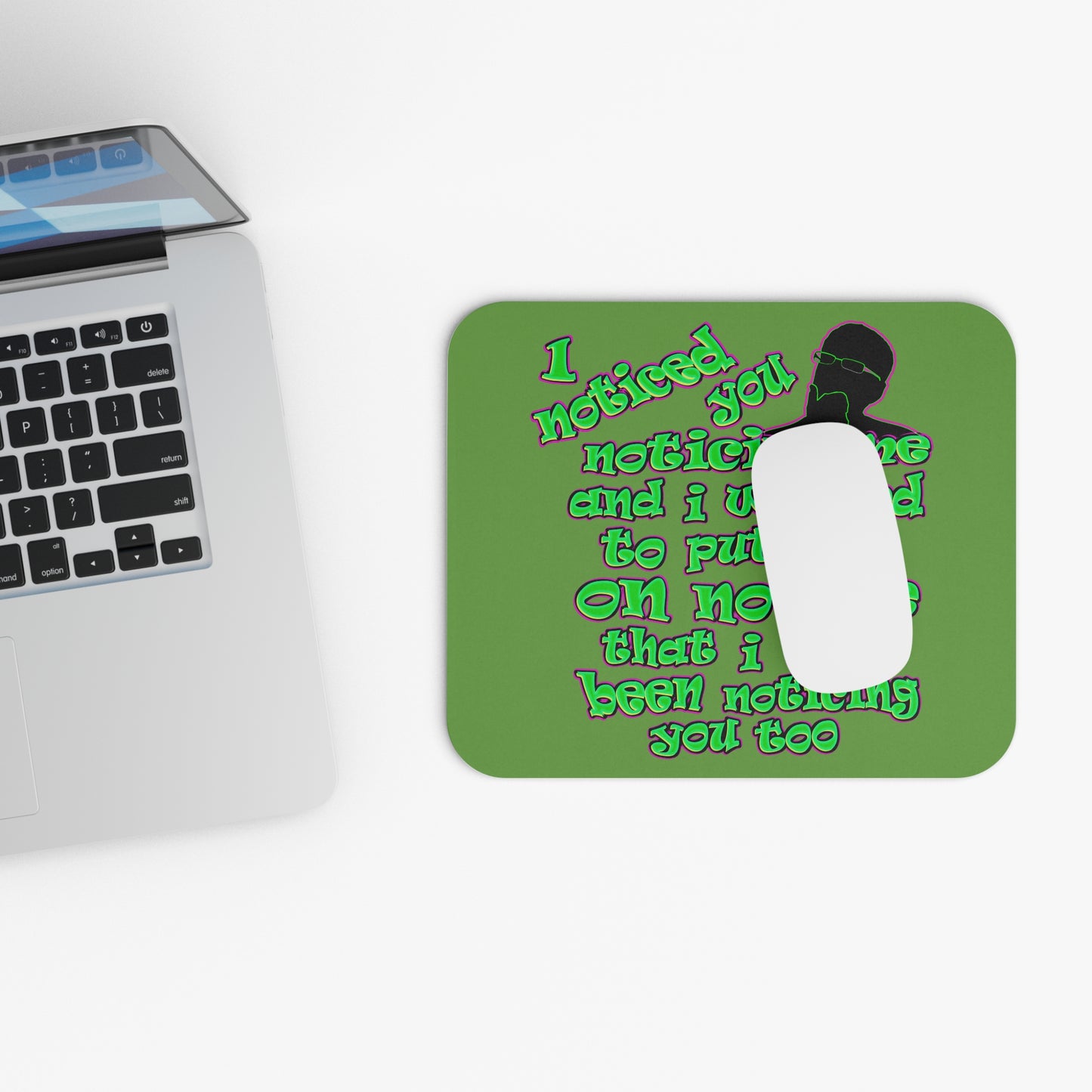 noticed you noticing - Mouse Pad (Rectangle) (green)