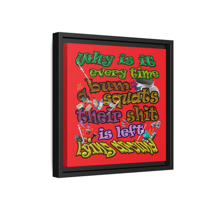 the bum's shit - framed canvas art (red)