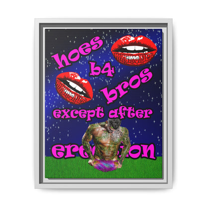 hoes b4 bros - framed canvas art ('snoops' background)