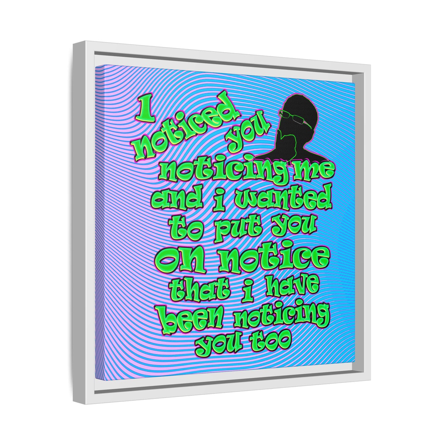 noticed you noticing - framed canvas art (light blue-purple wave)
