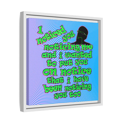 noticed you noticing - framed canvas art (light blue-purple wave)